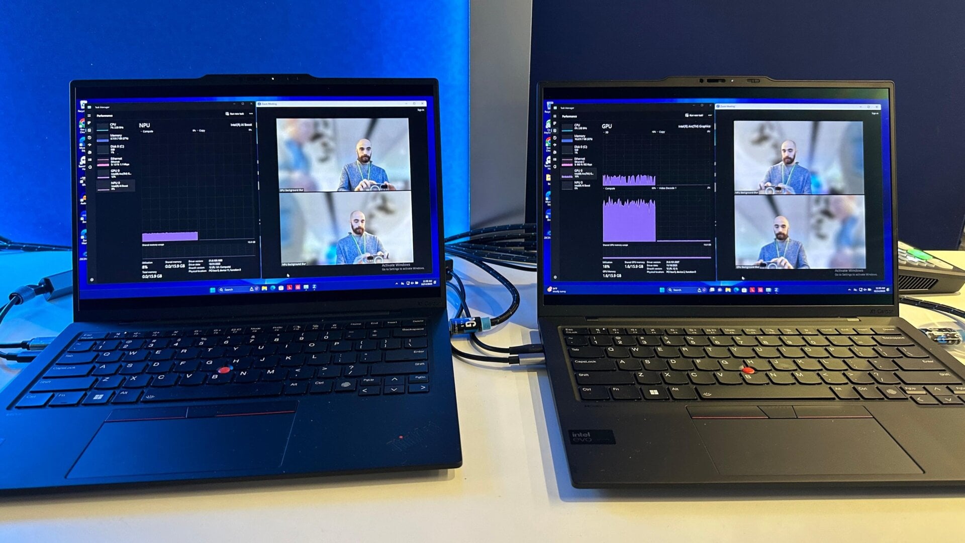 Le NPU d’Intel Core Ultra peut prendre en charge certaines tâches comme le flou automatique de l’image d’arrière-plan de Zoom.