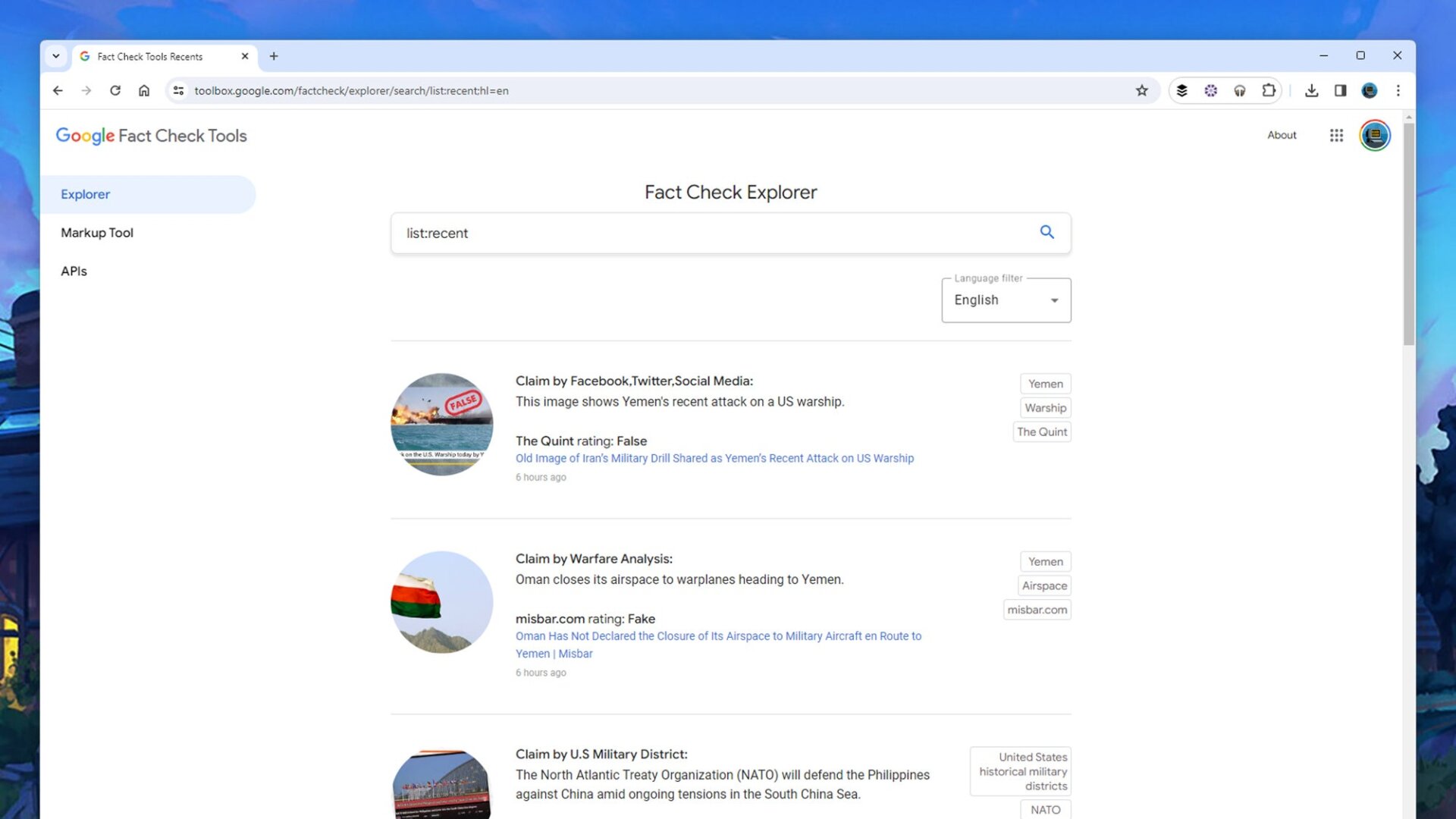 Des vérifications récentes des faits constituent un bon point de départ