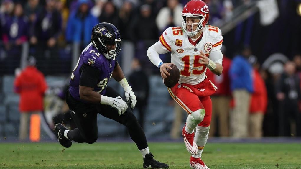 Le quart-arrière des Chiefs Patrick Mahomes contre les Ravens le mois dernier.