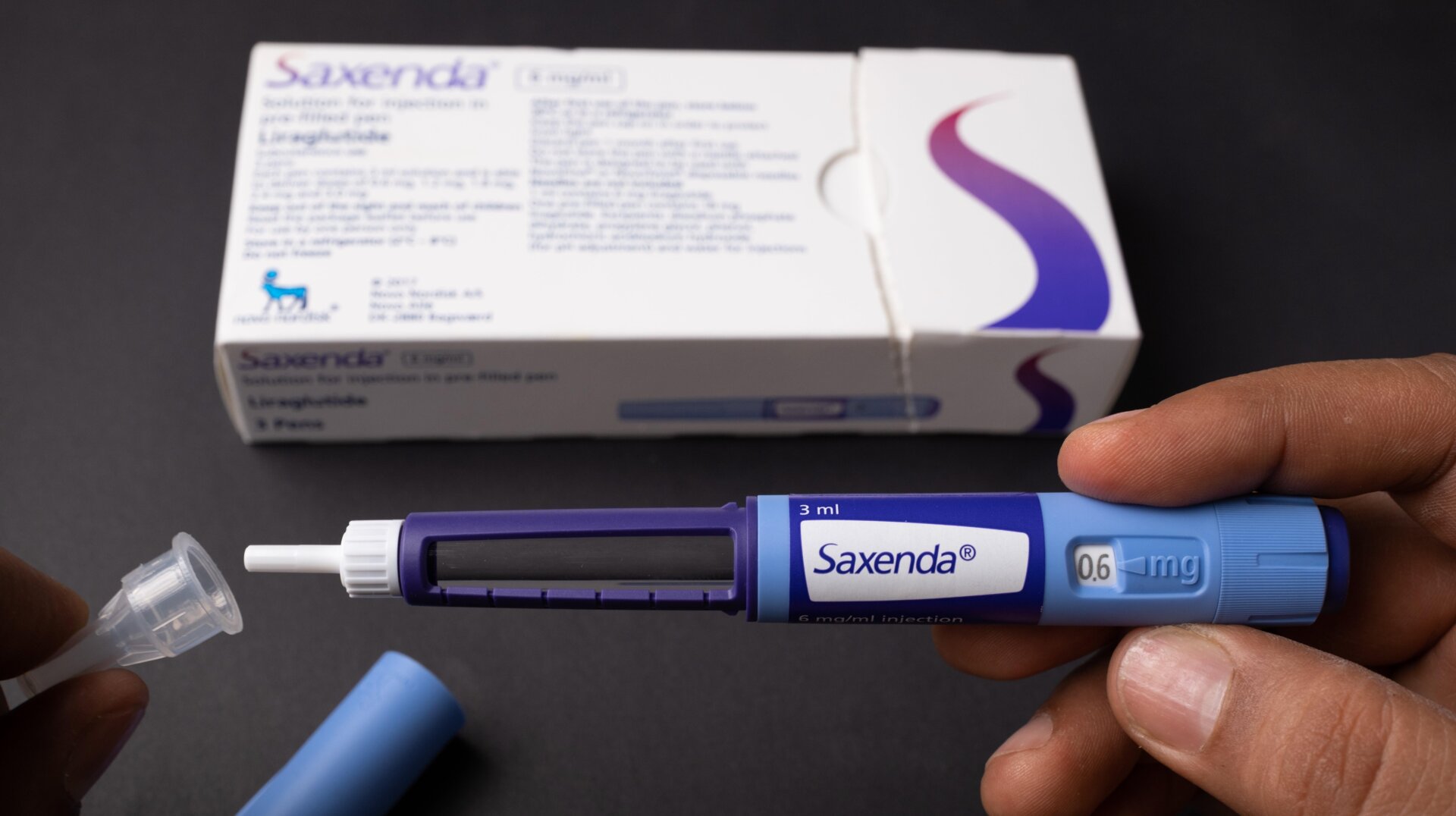 Le médicament contre l’obésité Saxenda, fabriqué avec du liraglutide. Les nouveaux médicaments GLP-1 comme le sémaglutide se sont avérés encore plus efficaces pour aider les gens à perdre poids.