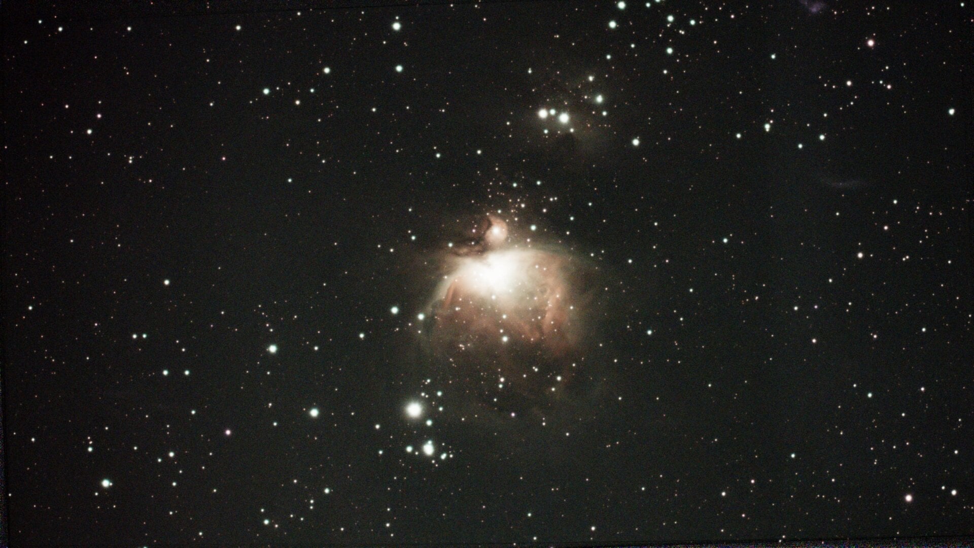 M42 la Grande Nébuleuse d’Orion, telle qu’image par Dwarf 2 et sans édition externe.
