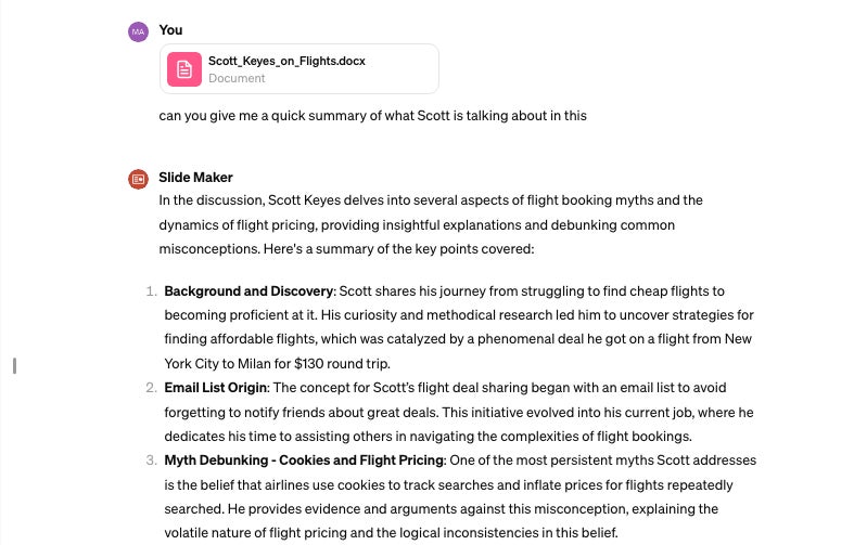 ChatGPT a résumé une interview que j’ai menée pour ma série de démystification.