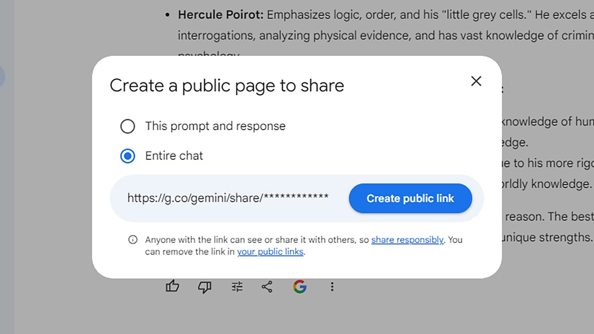 Chaque réponse peut être partagée publiquement.