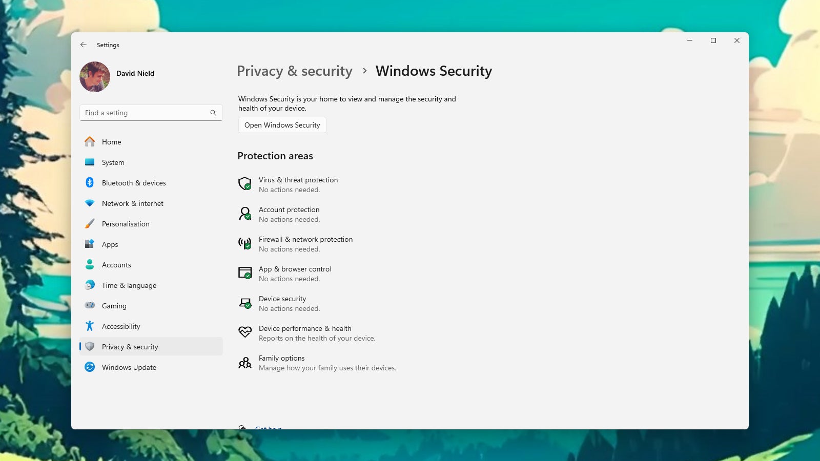 La sécurité Windows veille à la protection du PC.