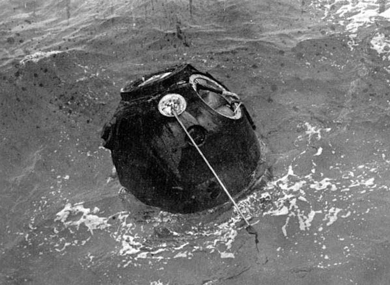 La capsule soviétique Zond 5 après le crash. 