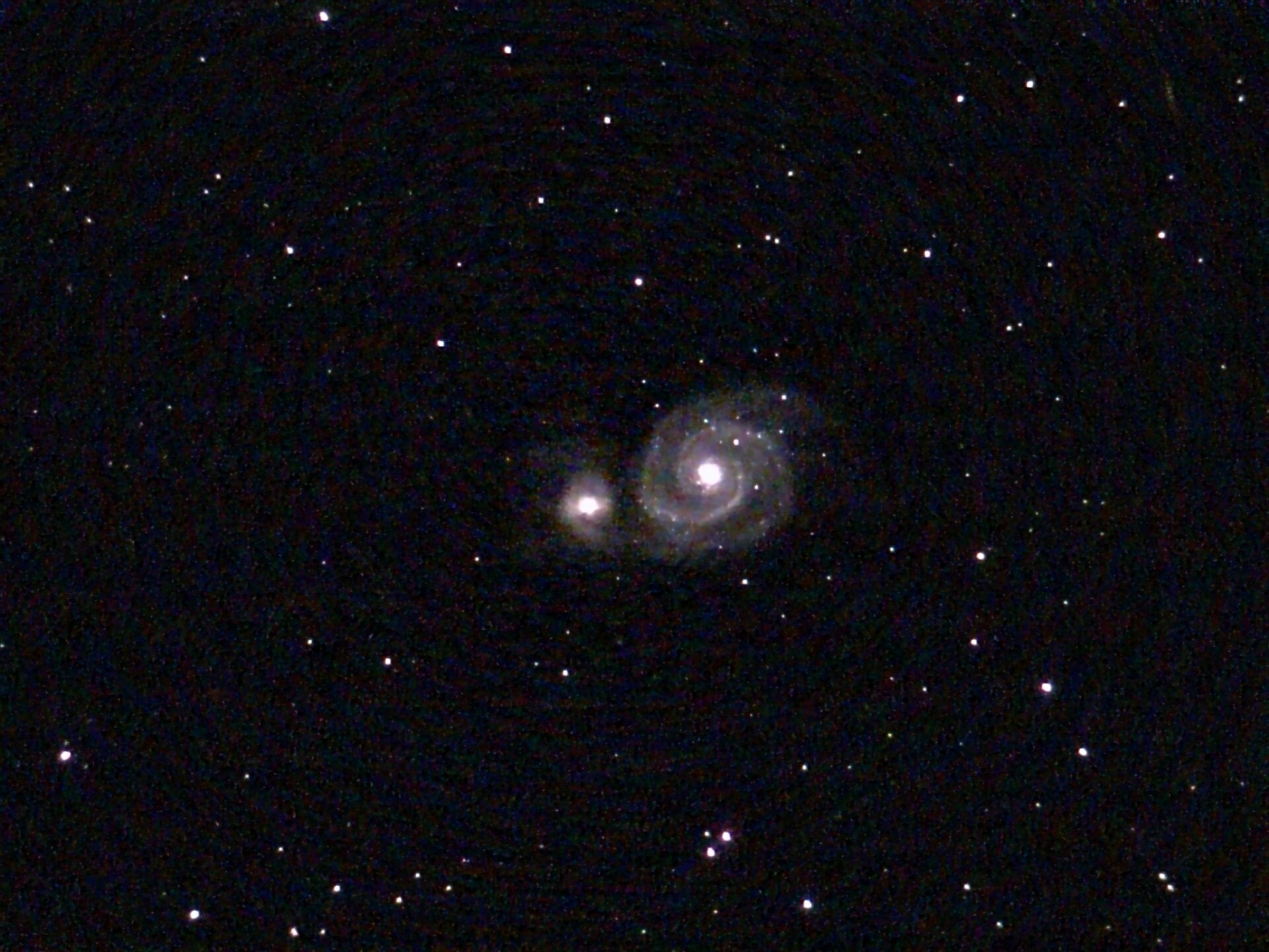 La galaxie Whirlpool, telle qu’imagée par Odyssey Pro d’Unistellar (pas d’édition externe). 