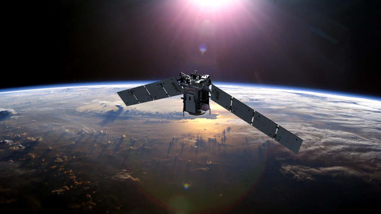 Une représentation du satellite TIMED de la NASA, qui a failli entrer en collision avec le défunt satellite russe Cosmos 2221.