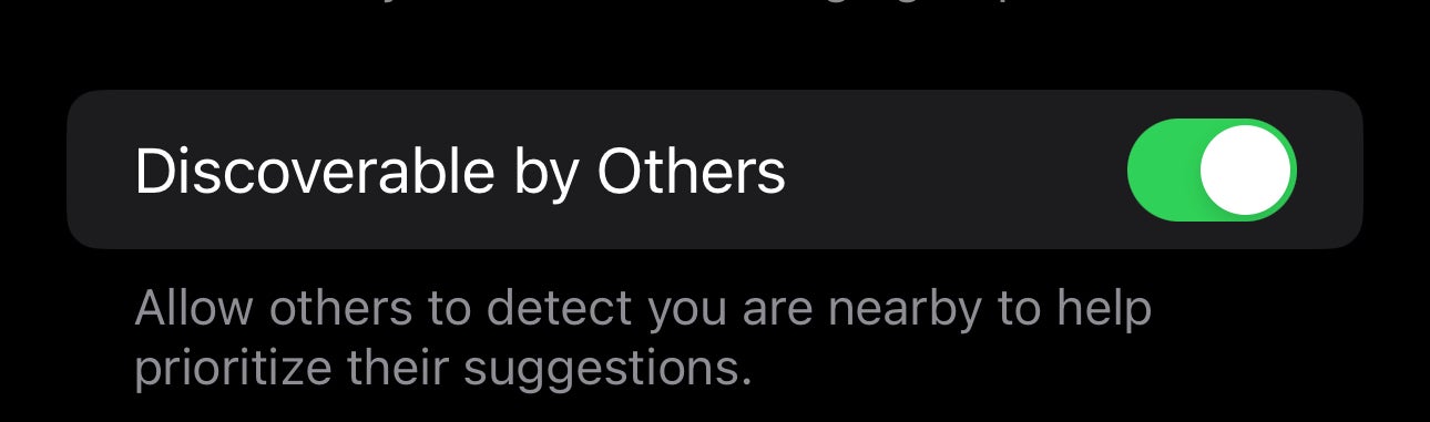 Assurez-vous de désactiver “Détectable par d’autres”. 