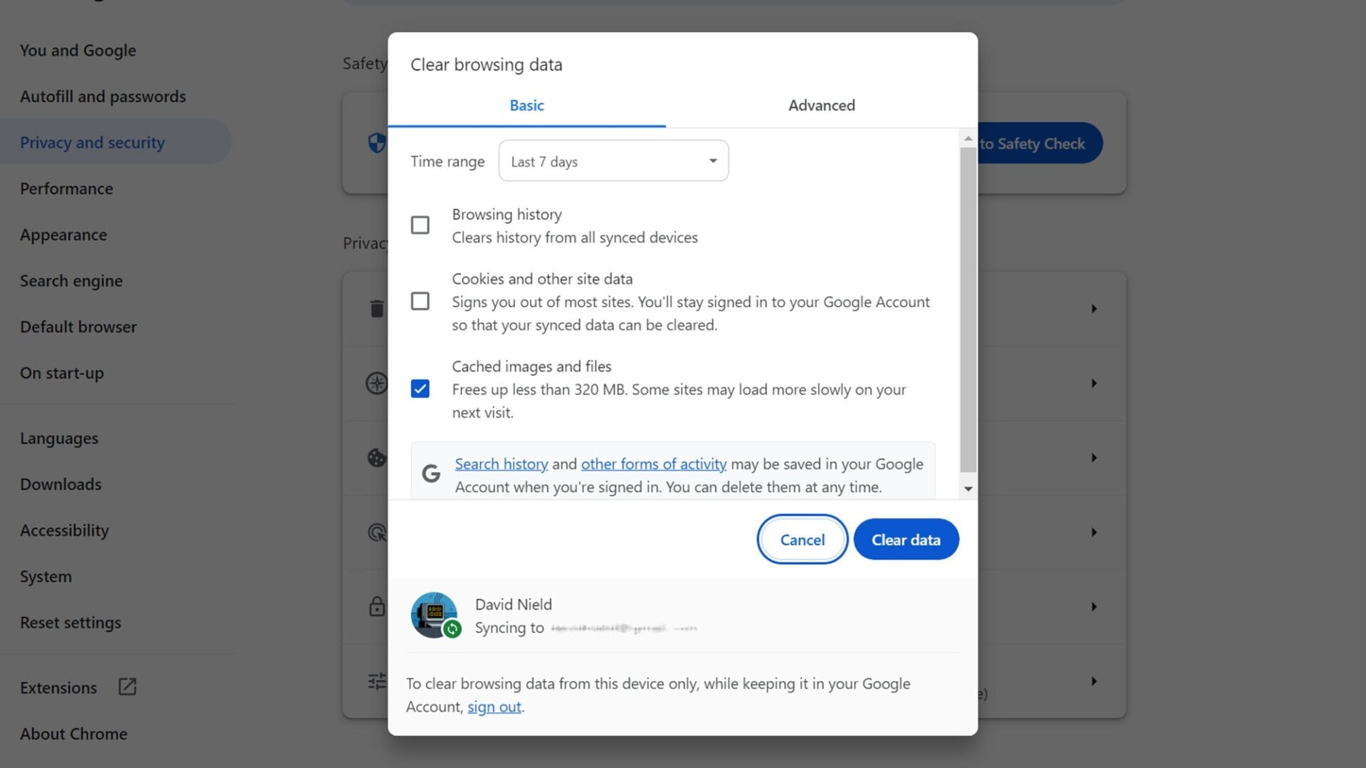 Affichez les écrans de paramètres de Chrome avec des raccourcis clavier.