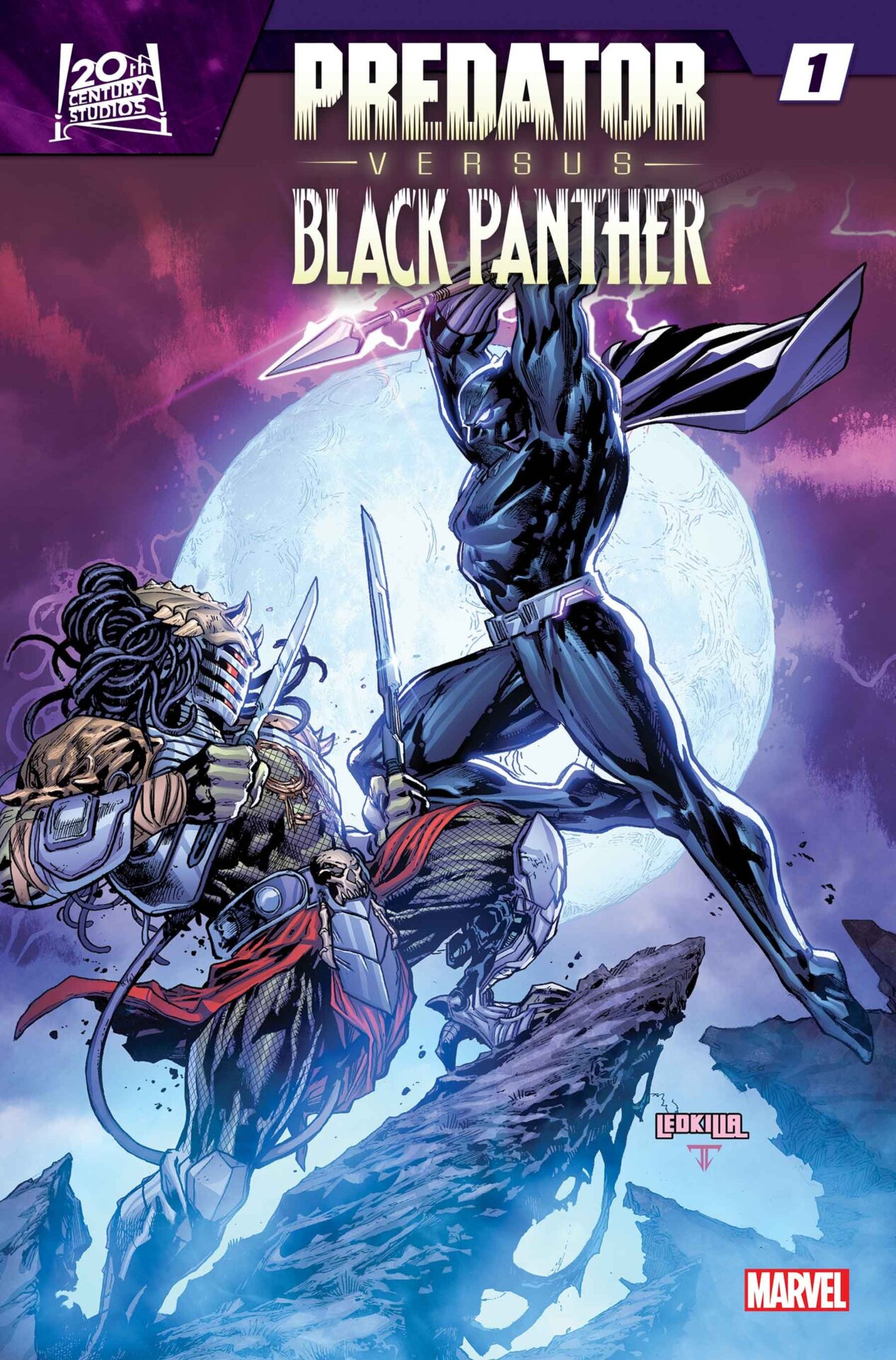 Un aperçu de la couverture pour Prédateur contre Panthère Noire #1 par Ken Lashley.