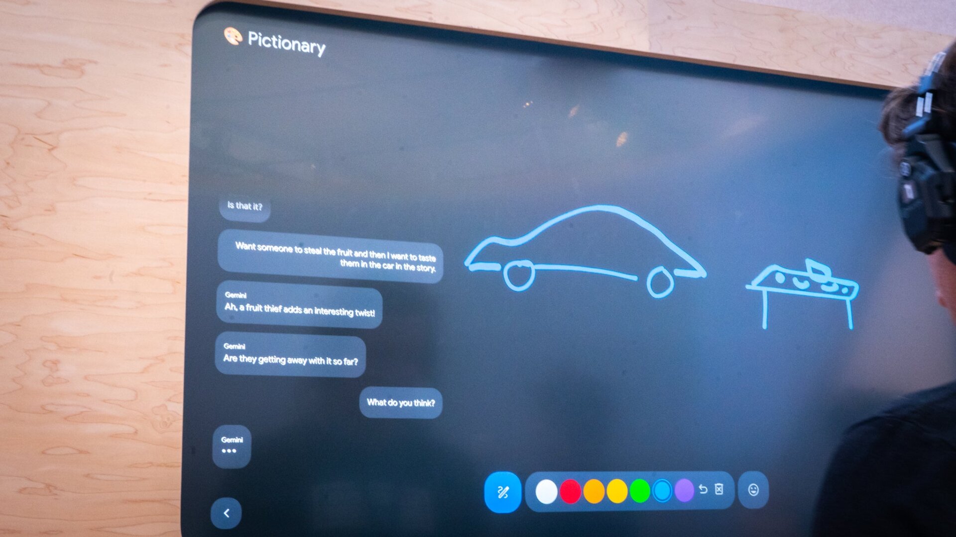 Un aperçu du mode Pictionary du Projet Astra, une autre offre dans la salle de démo.