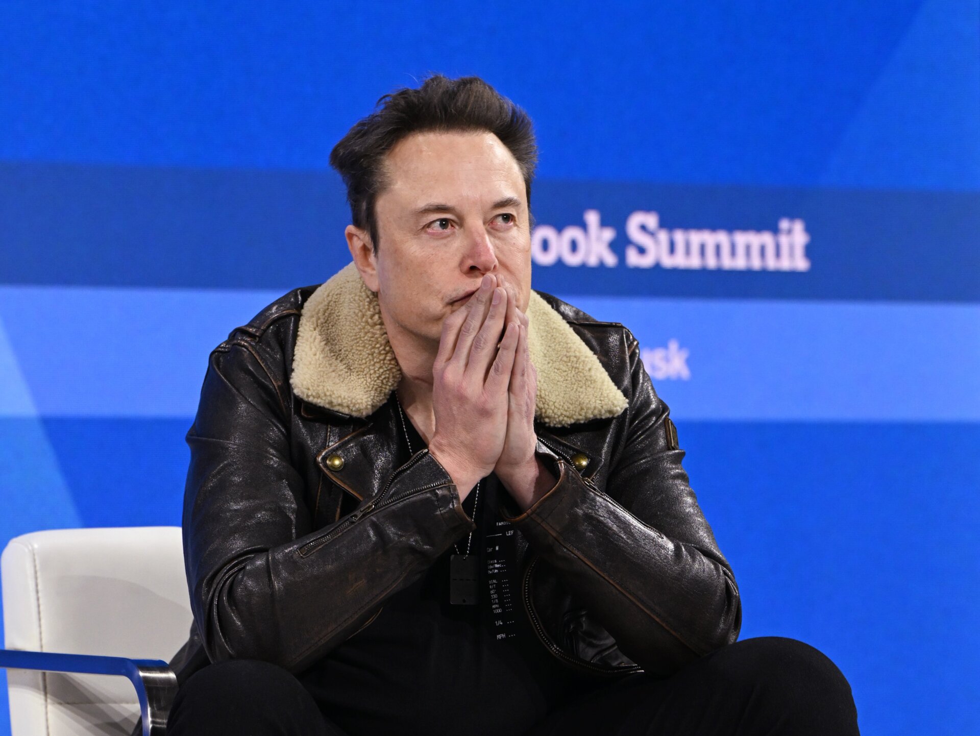 Elon Musk, PDG de Tesla, au Dealbook Summit du New York Times en novembre 2023.
