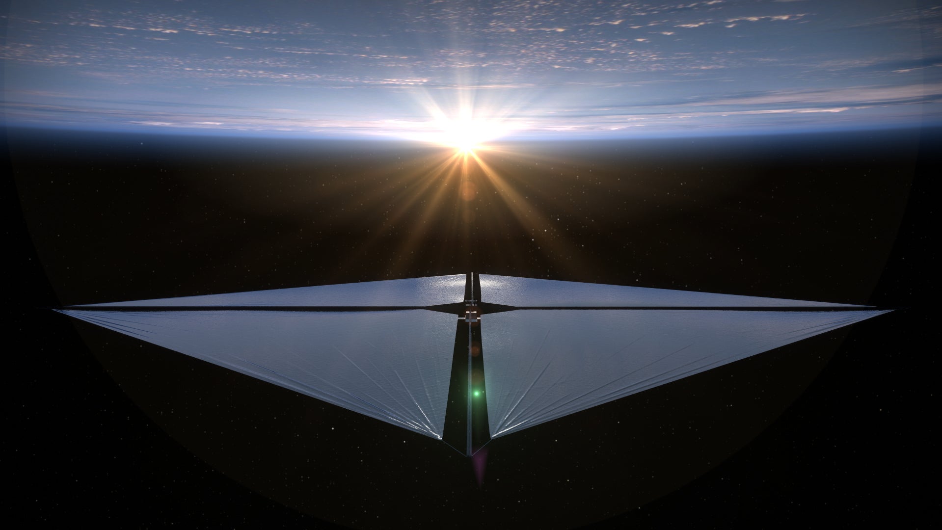 Un concept d’artiste de la mission Solar Sail en orbite.