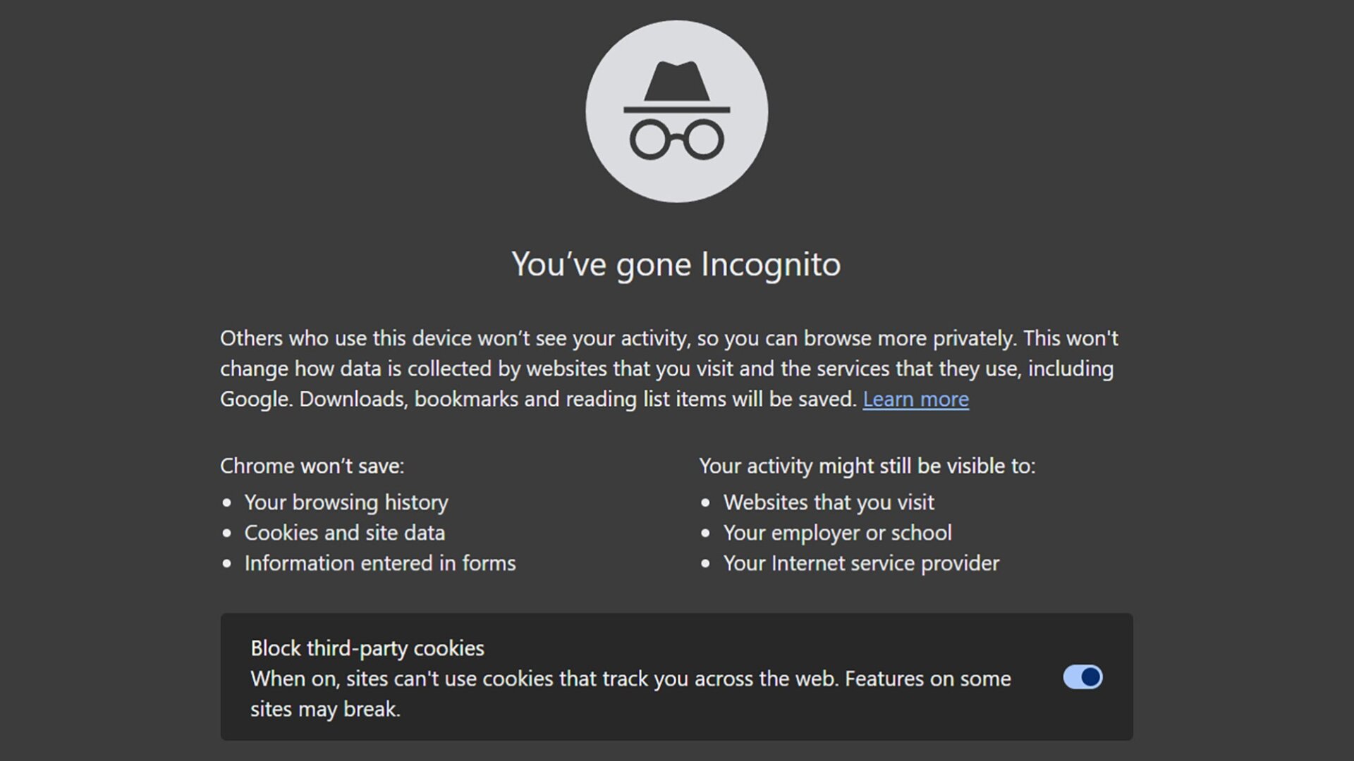 Utilisez des fenêtres standards et incognito .