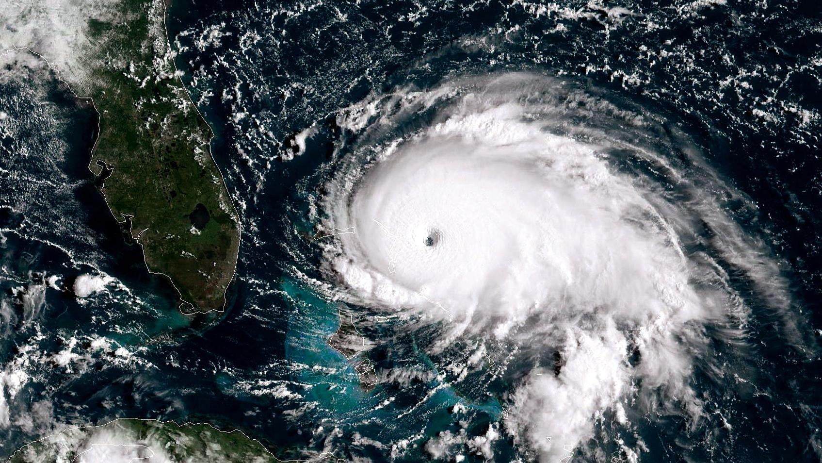 L’ouragan Dorian, une tempête de catégorie 5, au large des côtes de la Floride en 2019.
