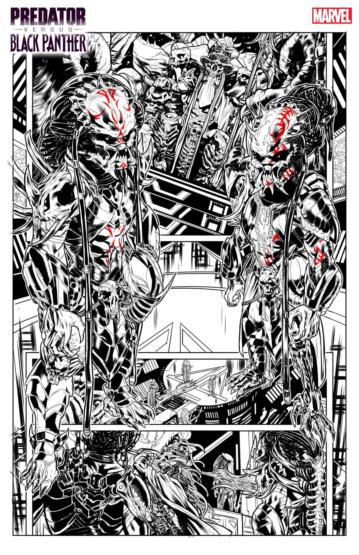 Intérieur Prédateur contre Black Panther #1 par Chris Allen.