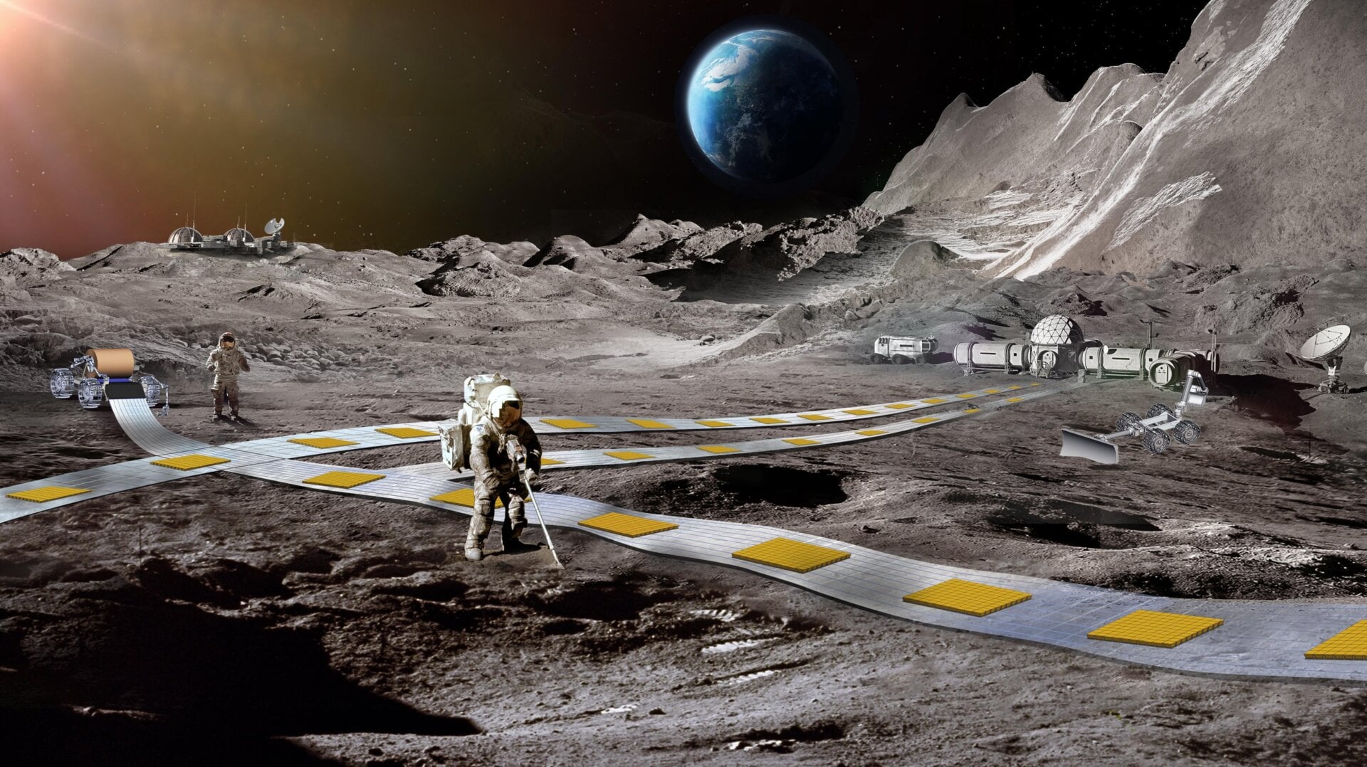 Un concept artistique d’un futur habitat humain sur la Lune.