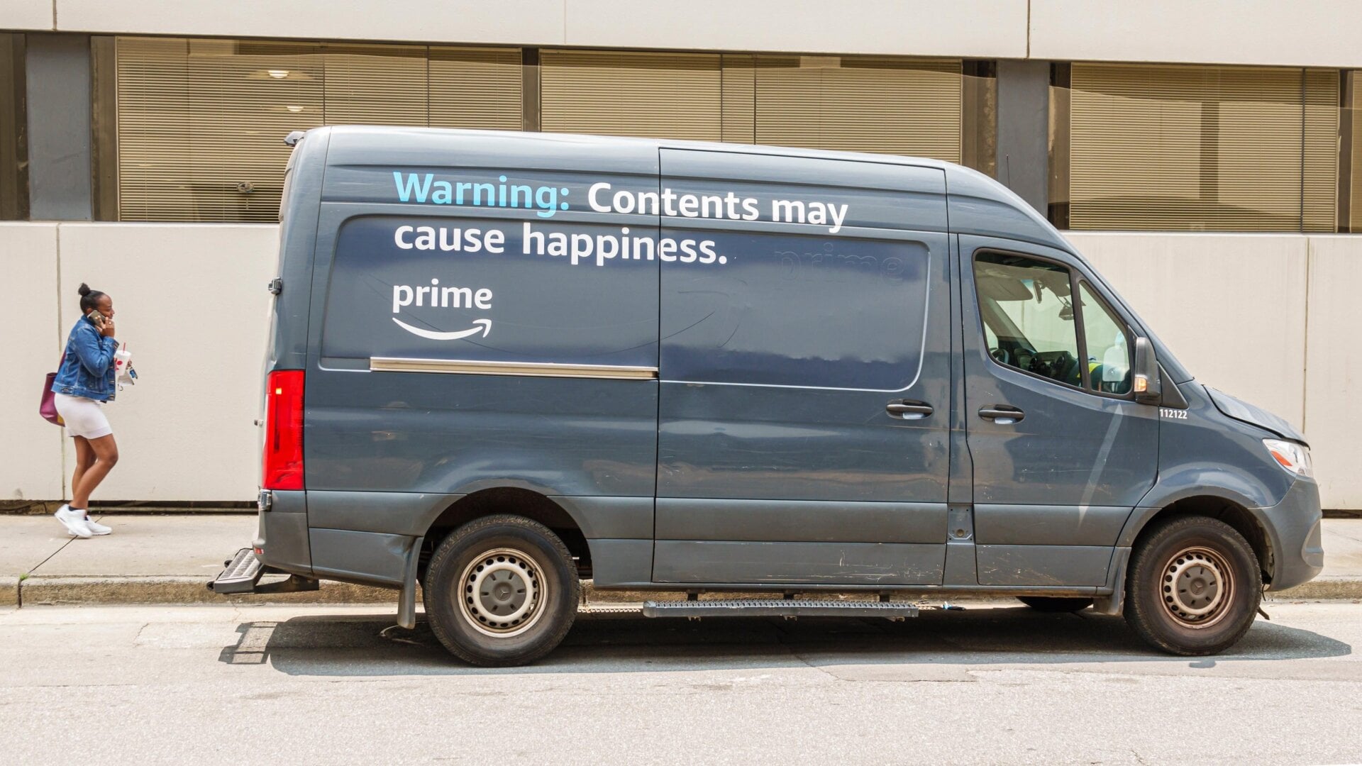 Photo d’archives d’une camionnette de livraison Amazon, photographiée à Charlotte, en Caroline du Nord.