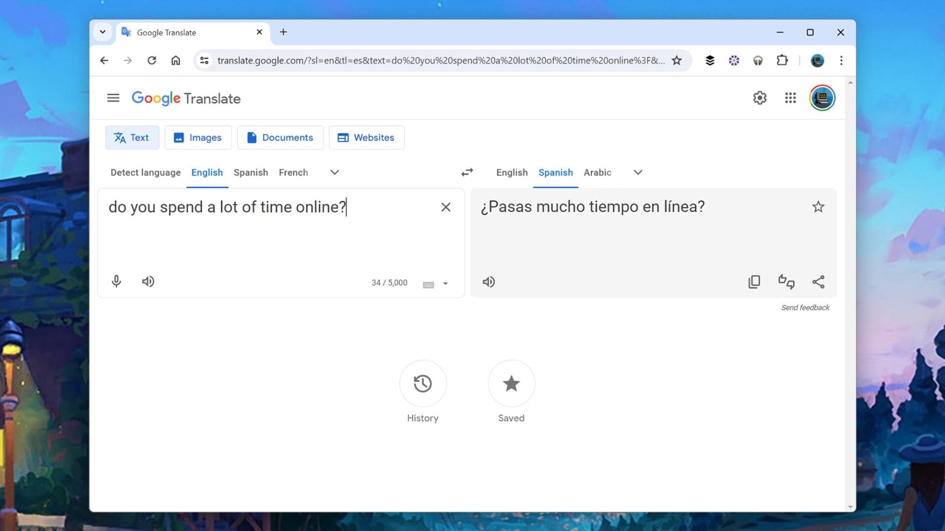 Screenshot: Google Translate