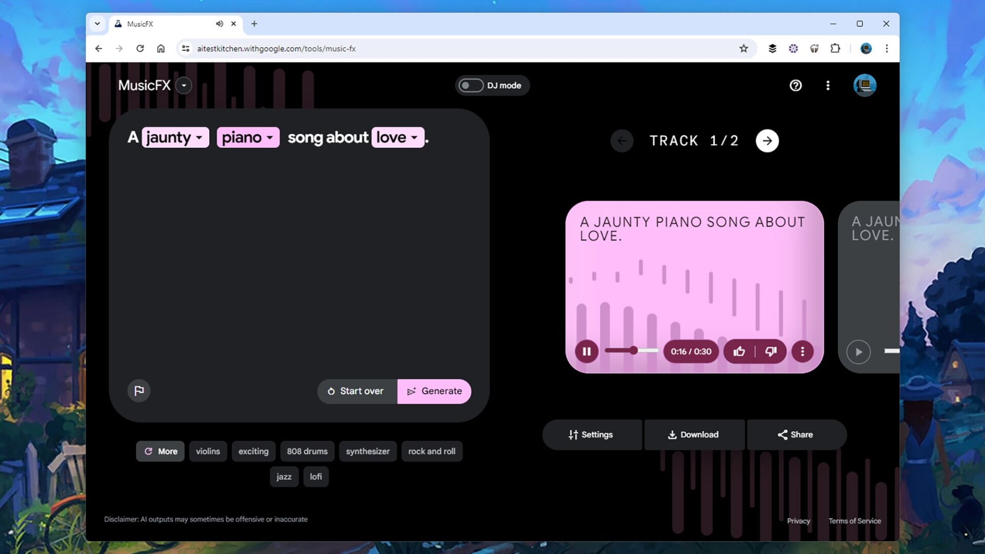 MusicFX est une expérience de Google.