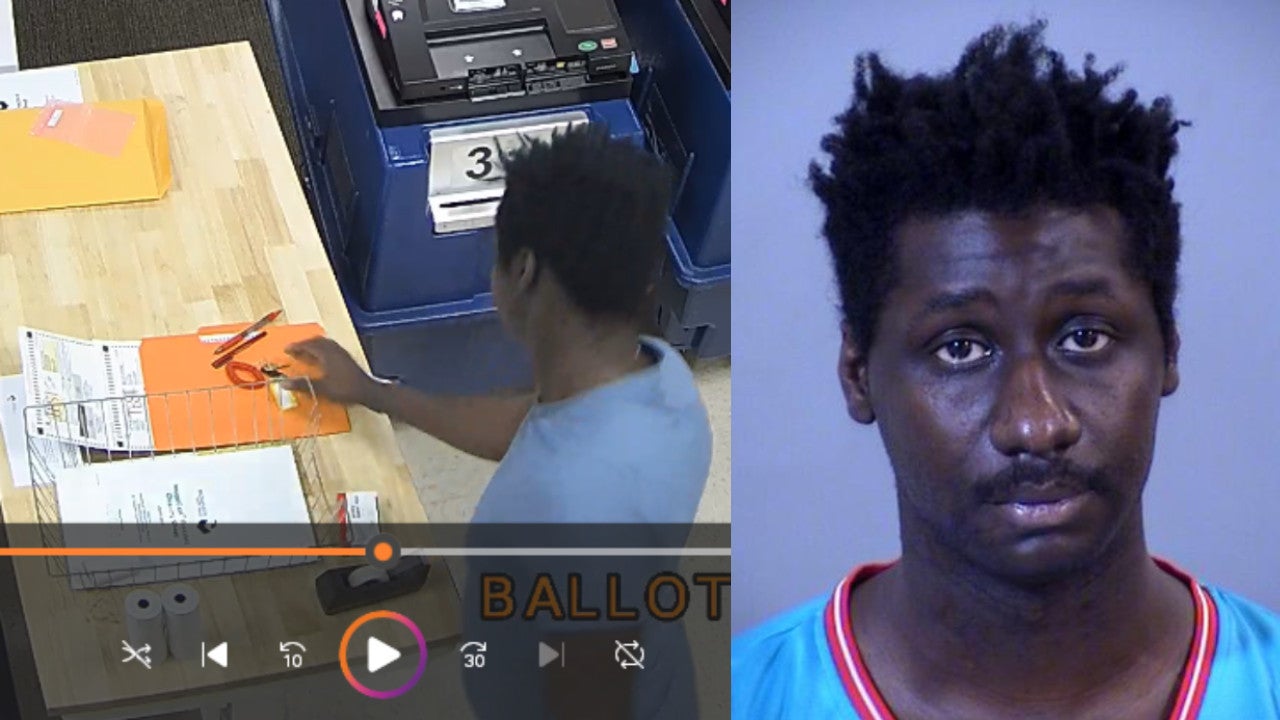 Capture d’écran des images de la caméra de sécurité fournies par le bureau du shérif du comté de Maricopa (à gauche) et de la photo de réservation de Walter Ringfield Jr.