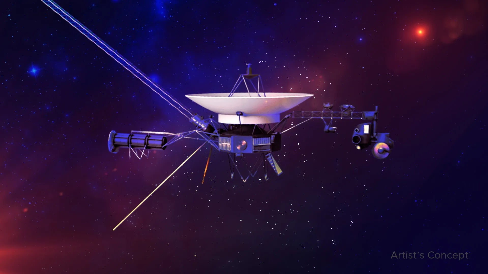 Un concept d’artiste du vaisseau spatial Voyager.