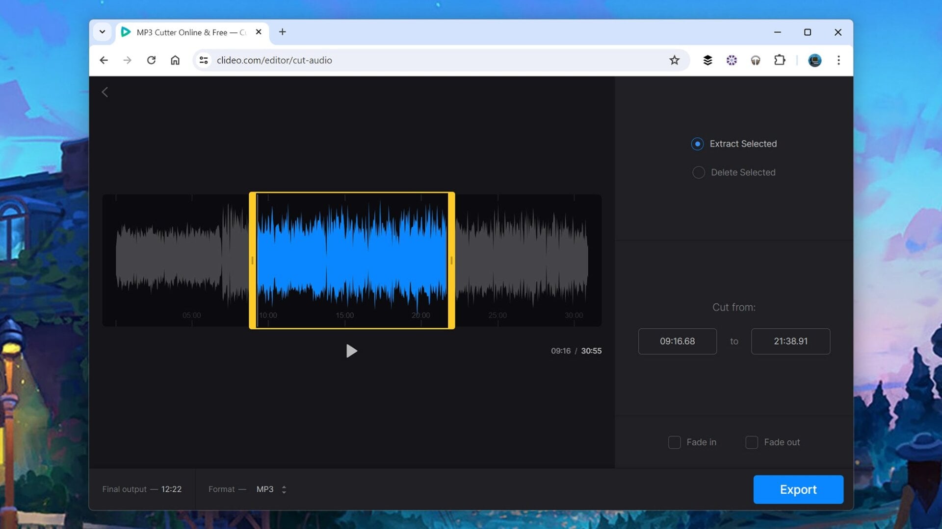 Screenshot: Audio Cutter Online