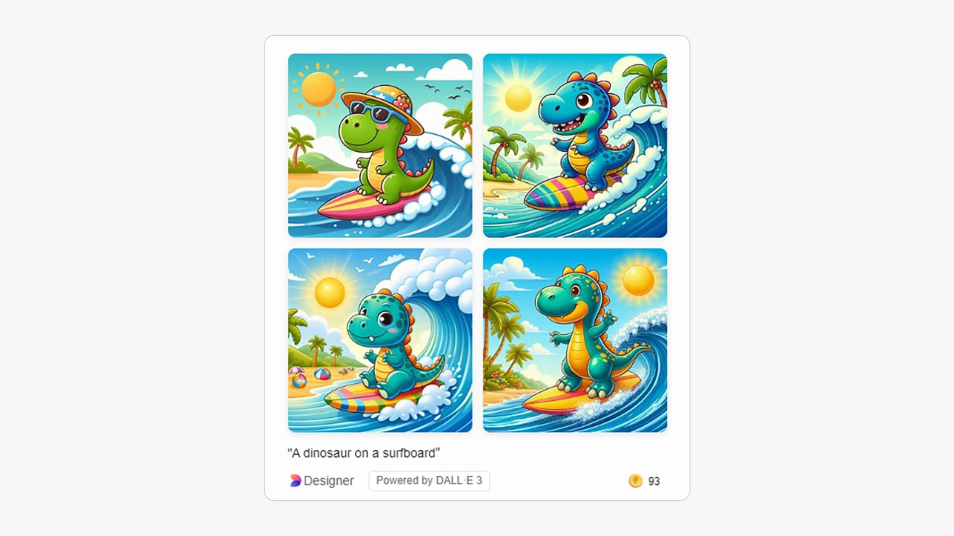 Besoin d’un dinosaure sur une planche de surf&nbsp;? Copilot peut vous aider.